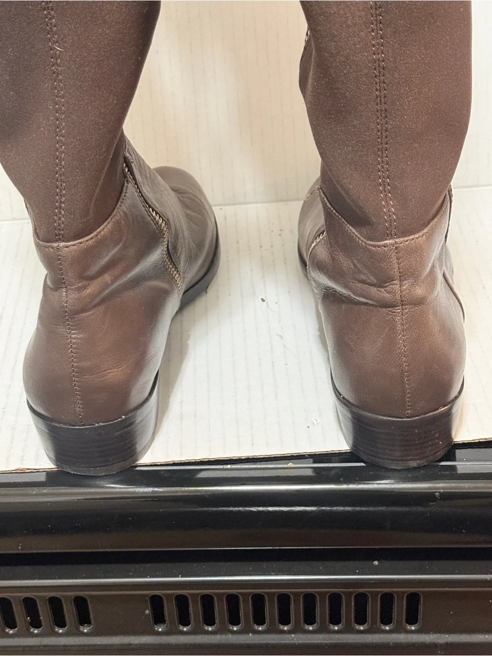 MICHAEL Michael Kors Bromley Brown Leather Flat Over The Knee Riding Boots 6 1/2